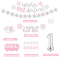 Shempeium Winter Onederland 1st Girl Banner Snowflake Pink Garland