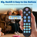Buttons Universal Tv Remote With Backlit, Learning Ir Remote Control Replaces Al