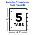 Avery Dividers for 3 Ring Binders, 5-Tab, Plastic, Insertable, 24 Sets (11900)