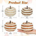 Hollyone Fall Pumpkin Decor 3 PCS Faux Rattan Pumpkins Small Orange Brown
