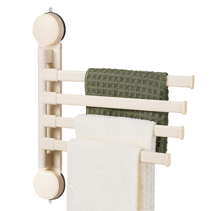 Zynuhmo 4-Arm Swivel Towel Rack 13.78in White Adjustable Suction Cup