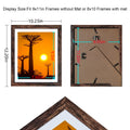 SESEAT 8x10 Picture Frames Rustic Brown with Mat Photo Frames 4 Pack