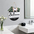 CHDITB Summer Bathroom Wooden Sign Tropical Palm Tree 11.4x11.4 in Portrait