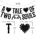 LOVELY BITON A Tale of Two Souls Halloween Wedding Banner Black Paper