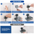 PUOPOSTY 2-Tier Soap Dish with Strong Suction Cup Black 1PCS Shower Holder