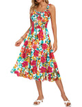 Kate Kasin Womens Floral Wedding Guest Dress Sleeveless Blue Leaves Size M