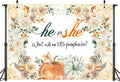 CUMIA Autumn Pumpkin Gender Reveal Backdrop 7x5FT Orange Fall Photo Prop