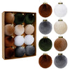 SUPREME XMAS 12 Pcs Velvet Christmas Ornaments Set 80mm Multi Color