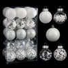 SUPREME XMAS Clear Christmas Ornaments 60mm 30ct Shatterproof White