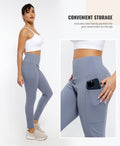 Cosmolle High Waisted Yoga Leggings with Pockets Grey Size L