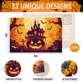 Tlenpo Halloween Postcards 32pcs 4x6in 350gsm Vintage Pumpkin Skeleton