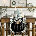Artoid Mode Pumpkin Leaves Darkness Flower Fall Table Runner Black 13x36 Inch