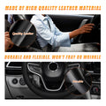 Ziciner Steering Wheel Cover Soft Leather Durable Universal 14.5-15in Gray