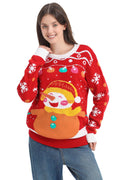 MGparty Women's Ugly Christmas Sweater Light Up Pullover Red Size M