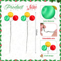 Suncalla Christmas Tree Ball Picks Satin Red Green Gold 7.9'' 12 Pcs