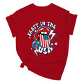 Solatria 4th of July Shirts Women USA Flag Cotton Crew Neck Red XL