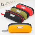 ECHSRT Pencil Case Flat Zipper Organizer Pouch Small Black for Men Women