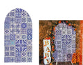 Arch Backdrop Cover Patchwork Tile Arched Stand Covers Stretchy Banner (4X7ft)
