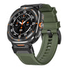 BOVIPO FKM Rubber Band for Samsung Galaxy Watch 7 Ultra 47mm Black-Green