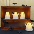 Nafhone Halloween Ghost Flameless LED Candles 4 Pack Real Wax White 8x7cm