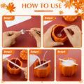 Sliner 2 Pcs 7oz Ceramic Pumpkin Jar Candle Holder Orange Fall Decor
