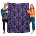 Zadaling Haunted House Halloween Throw Blanket Fleece Cozy 40x50 Purple Black