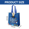 delaimastor 16Pcs Father's Day Non-Woven Gift Bags Blue Black 7.8x3.1x9.8in