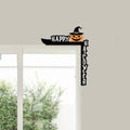 SIXEIGHT Halloween Pumpkin Witch Hat Door Corner Sign Decoration 8.5x6.9"