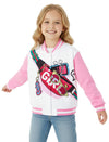 PATPAT Girls Varsity Baseball Jacket Pale Pink Bomber Coat Size 7-8