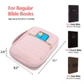VICUTU Bible Cover Case for Women with Handle Pink Soft Quilted Carrying Bag