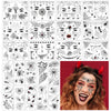 FANOST 22 Halloween Spider Face Temporary Tattoos Kids Adults Cosplay Stickers