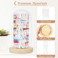 Aolamegs Friendship Bracelets Organizer with Lights Transparent Rustic Wood Base