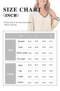 GUOLEZEEV Womens 2 Piece Lounge Set Long Sleeve Color Block Pajamas Pink XL