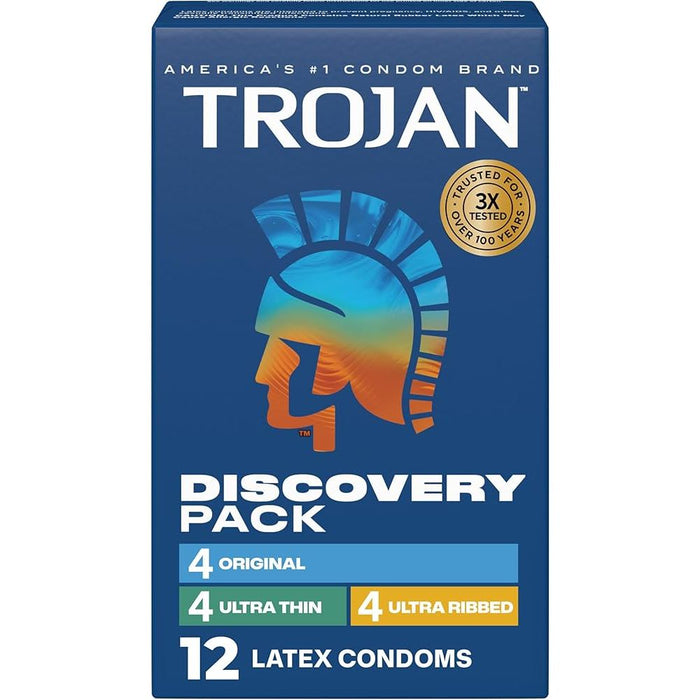 Trojan Discovery Pack 12 Lubricated Latex Condoms