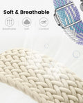 MAKCPOIMER Braided Nylon Strap for Google Pixel Watch 1/2/3 41mm Starlight