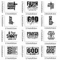 Amazingxy 9Pcs Religious Iron-On Decals DIY Heat Transfer Stickers