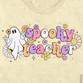 MAIHUN Women's Halloween Teacher Ghost Cartoon T-Shirt Cream Size L