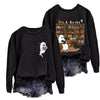 sidupili Halloween Sweatshirt Ghost Reading Books Pullover P4 Size M