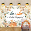 CUMIA Autumn Pumpkin Gender Reveal Backdrop 7x5FT Orange Fall Photo Prop
