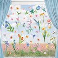 Aryroi Spring Flower Window Sticker Floral Decals Green 12.2x1.3 inch