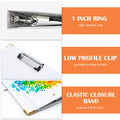 Lattlefnki Cute 3 Ring Binder 1 Inch Round Clipboard White 5 Dividers 8.5x11