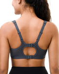 Luvrobes Women's Sports Bra Racerback Adjustable Straps Grey Size M
