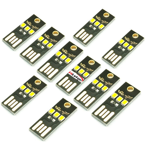 USB LED Lights 10 Pack — Ultra Slim Portable Light for Laptop, Keyboard, Power B