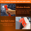 Car Window Breaker Hammer and Seat Belt Cutter 2-in-1, Emergency Escape Tool, Sa