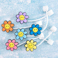 VZDIOR Colorful Flowers Straw Toppers 10mm Red Rose 12 Pack Pack-12A