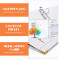 Lattlefnki Cute 3 Ring Binder 1 Inch Round Clipboard White 5 Dividers 8.5x11