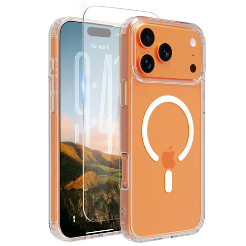 17 Pro Max Clear Case, with Screen Protector X1, Compatible with MagSafe,