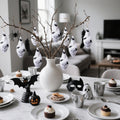 Watayo 12 Pcs Mini Halloween Skull Decorations 4x1.5in White Gauze Wrapped