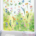 Aryroi Spring Flower Window Sticker Floral Decals Green 12.2x1.3 inch