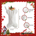 Mayler Yee Dog Christmas Stocking White Knit Bone Shape 16.7x9.6 Inch
